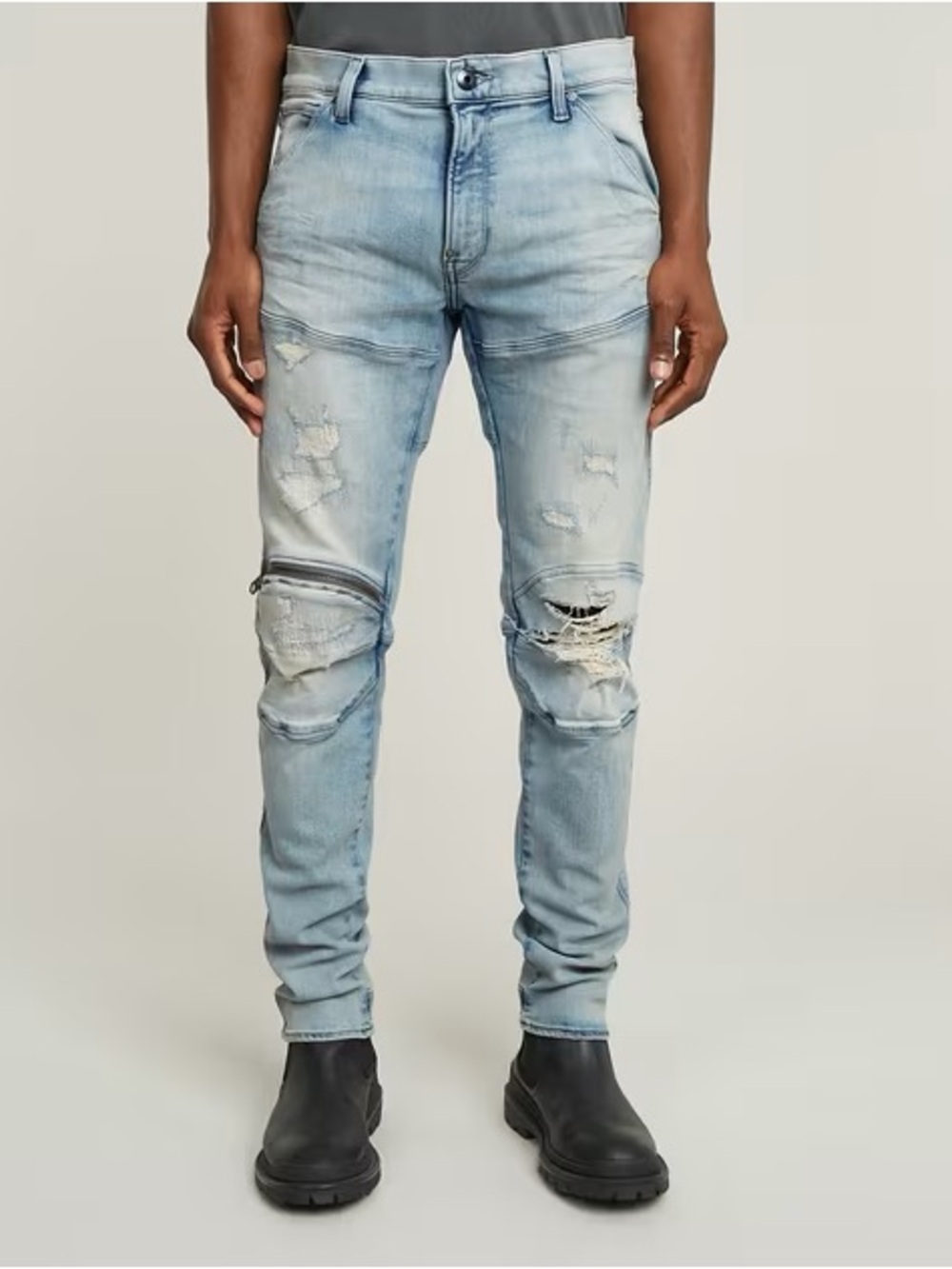 G-Star RAW 3D Jeans - Light Wash Distressed Denim - Size 32x32